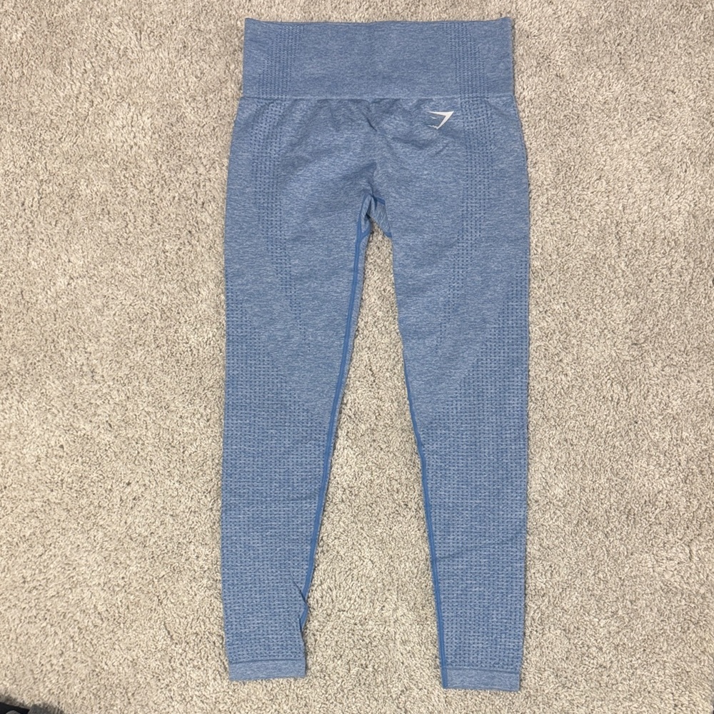 Gymshark Blue Leggings with Subtle Glute Contour